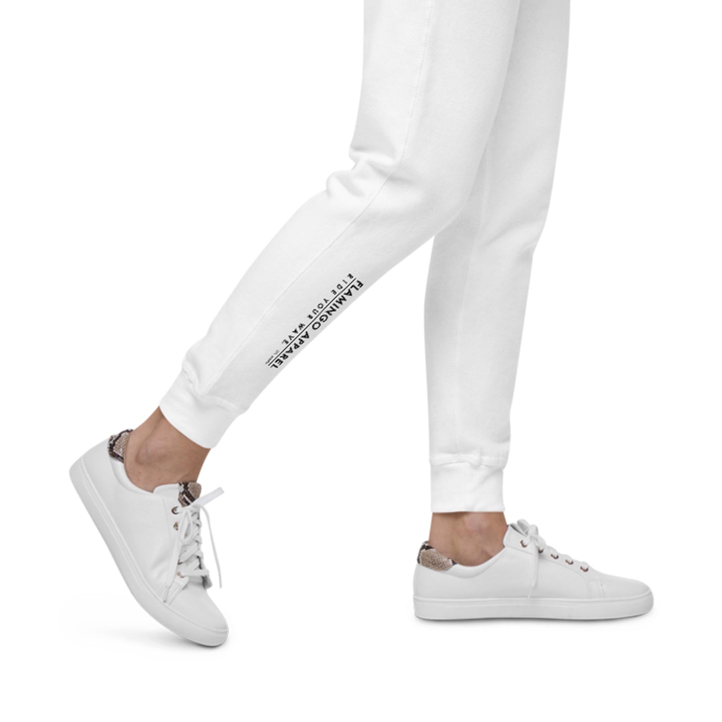 Flamingo Essentials White Fleece Sweatpants
