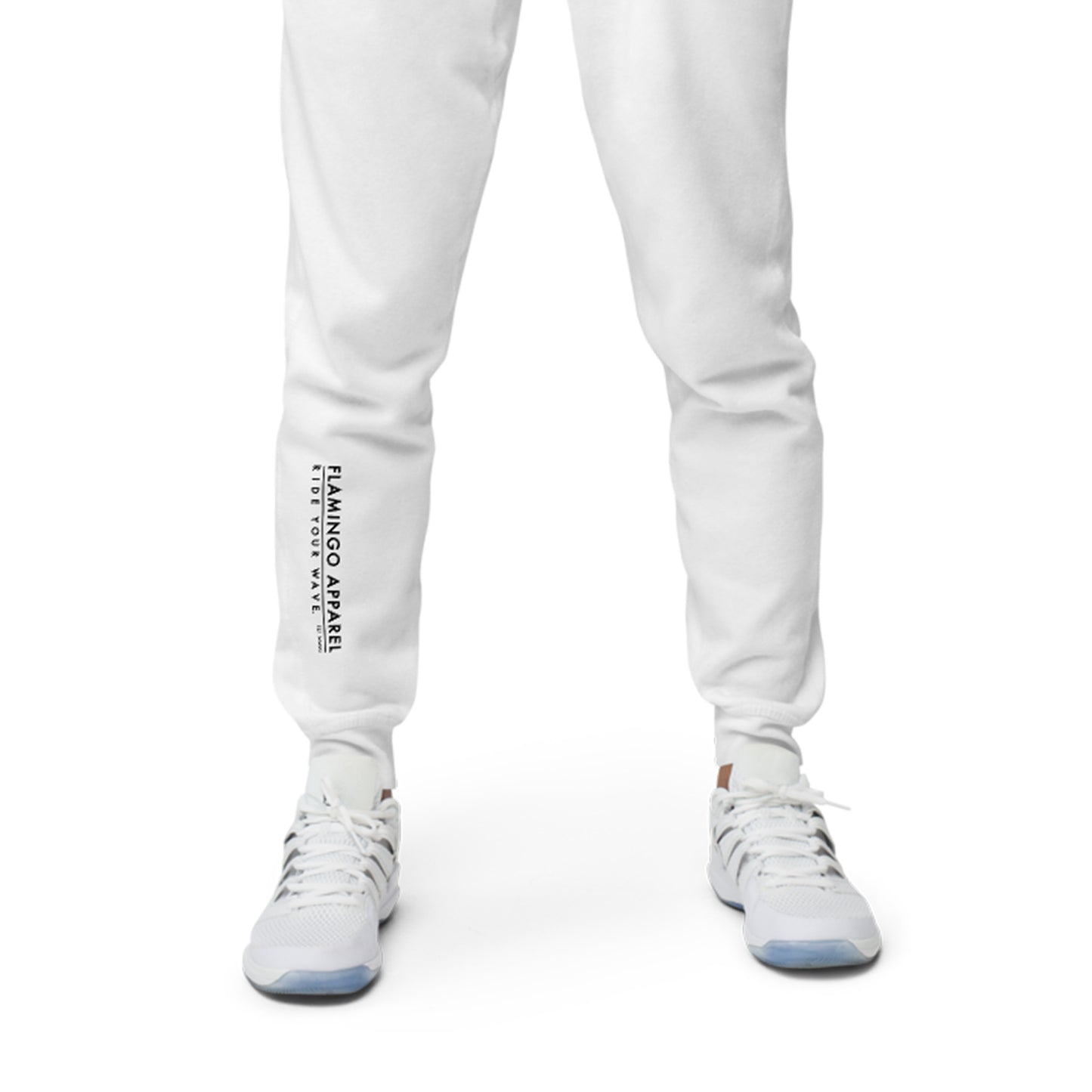 Flamingo Essentials White Fleece Sweatpants