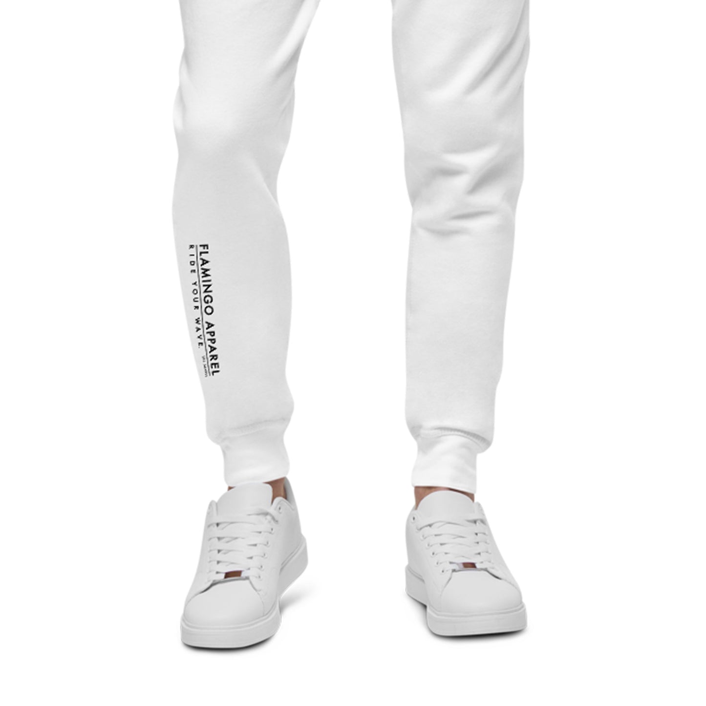 Flamingo Essentials White Fleece Sweatpants