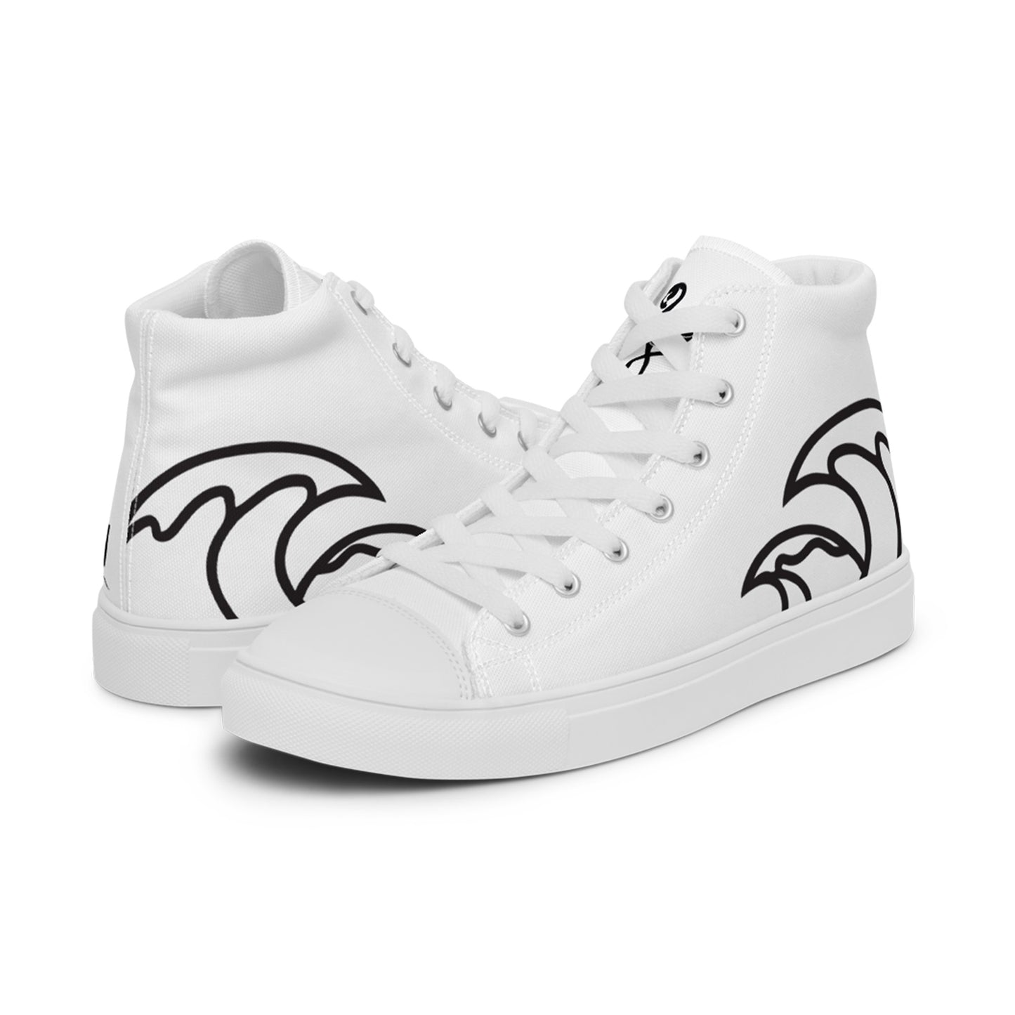 Flamingo Essentials – White Ride Your Wave High-Top Canvas Shoes