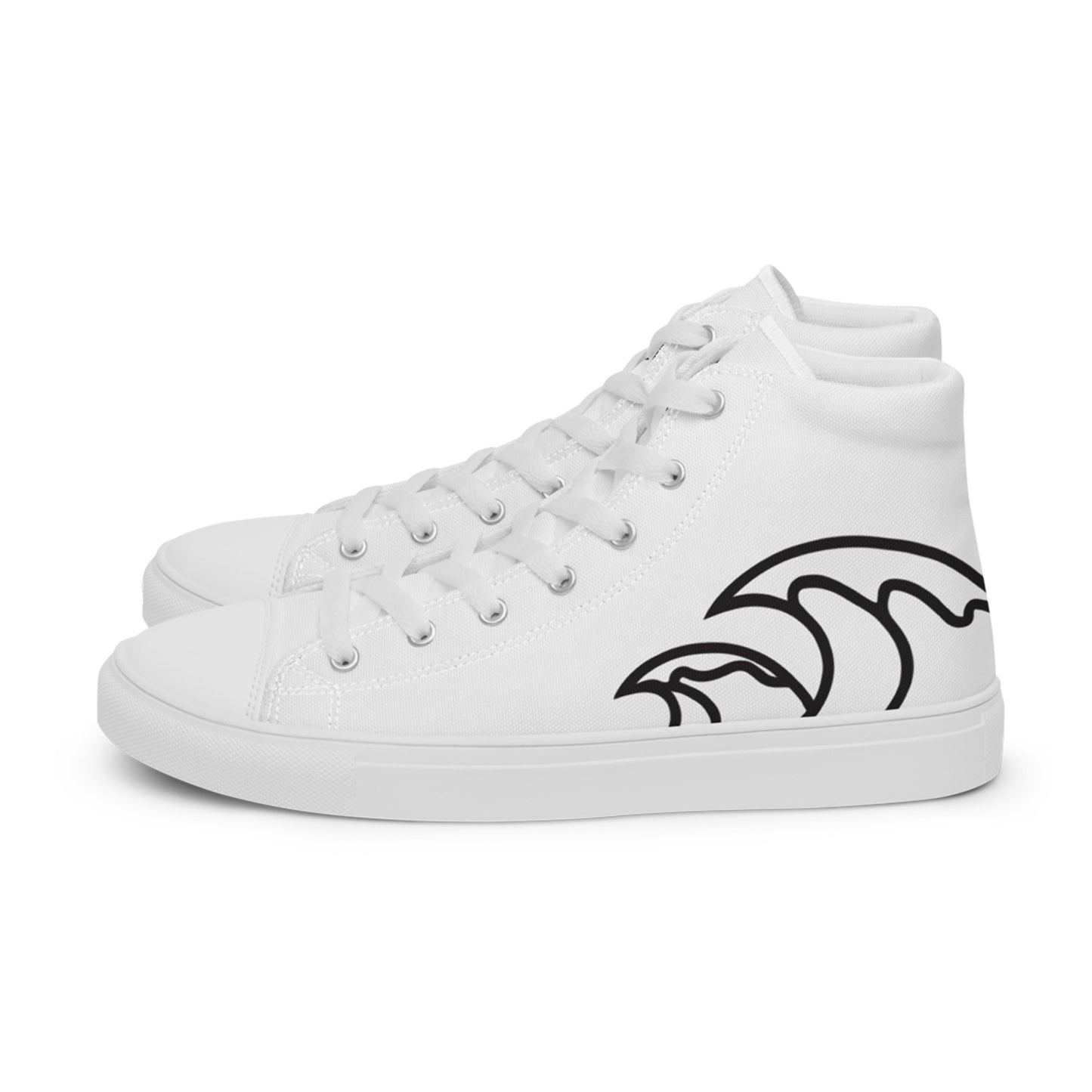 Flamingo Essentials – White Ride Your Wave High-Top Canvas Shoes