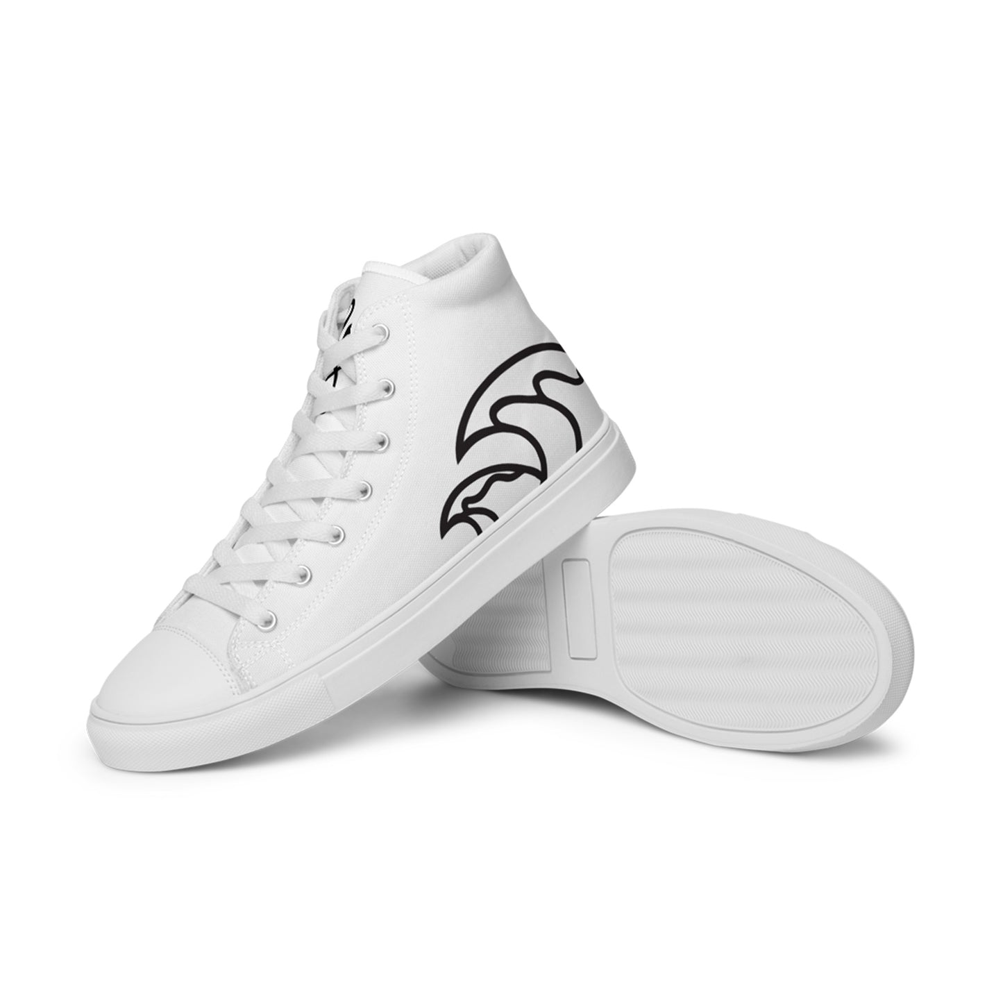Flamingo Essentials – White Ride Your Wave High-Top Canvas Shoes