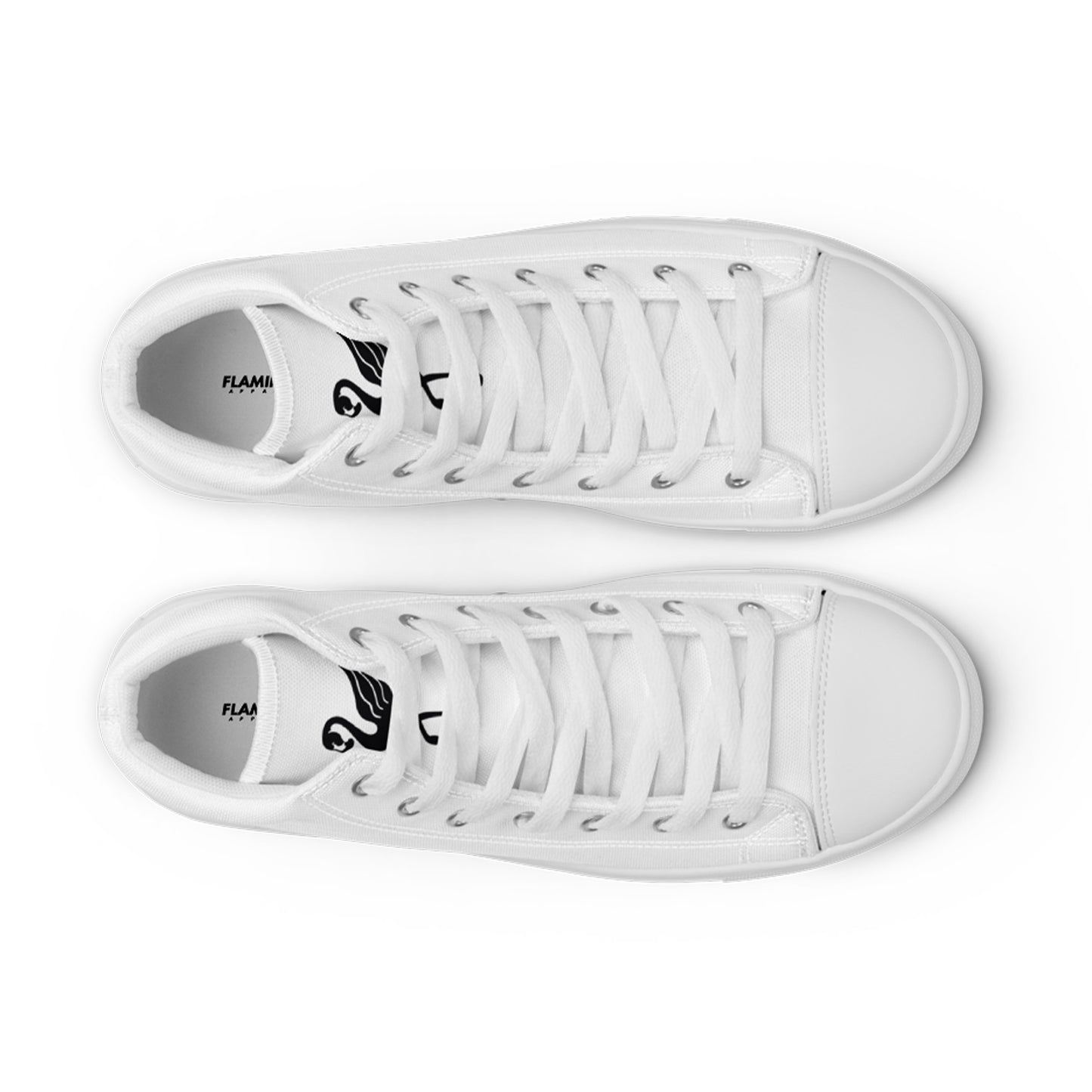 Flamingo Essentials – White Ride Your Wave High-Top Canvas Shoes