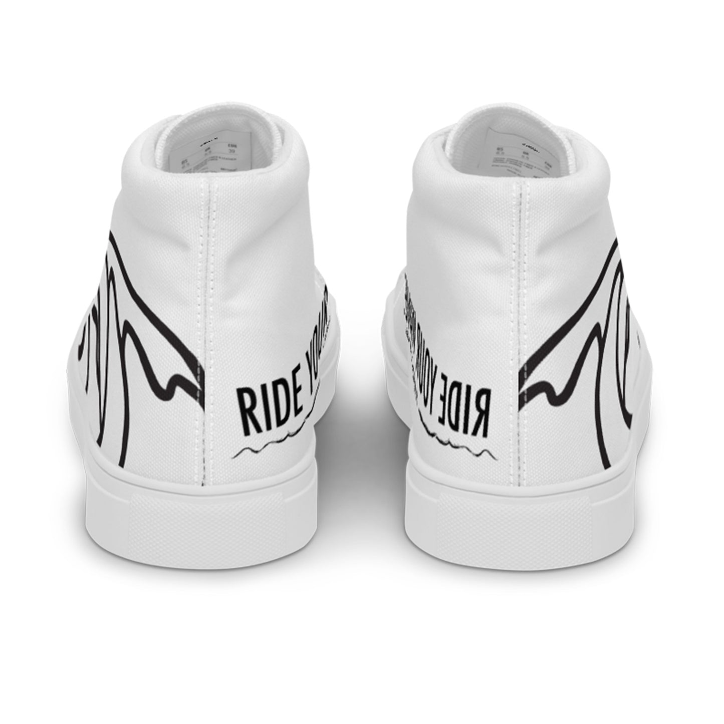 Flamingo Essentials – White Ride Your Wave High-Top Canvas Shoes