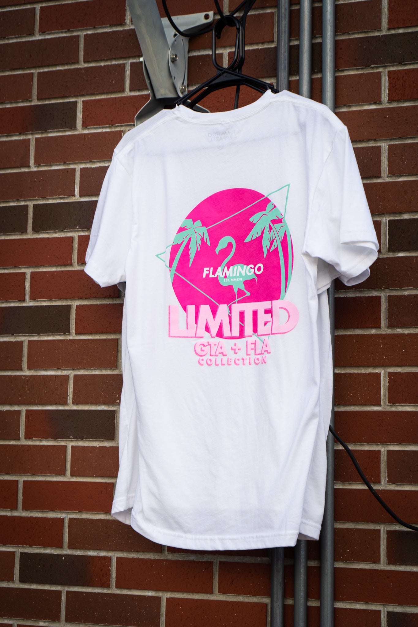 LIMITED Flamingo Vice City Tee White