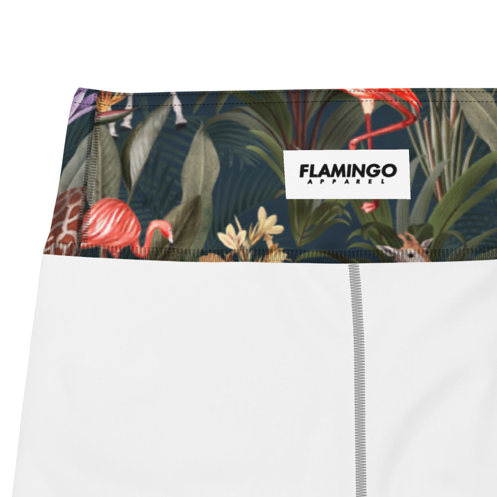 Women's Tropical Jungle - High Waist Yoga Shorts