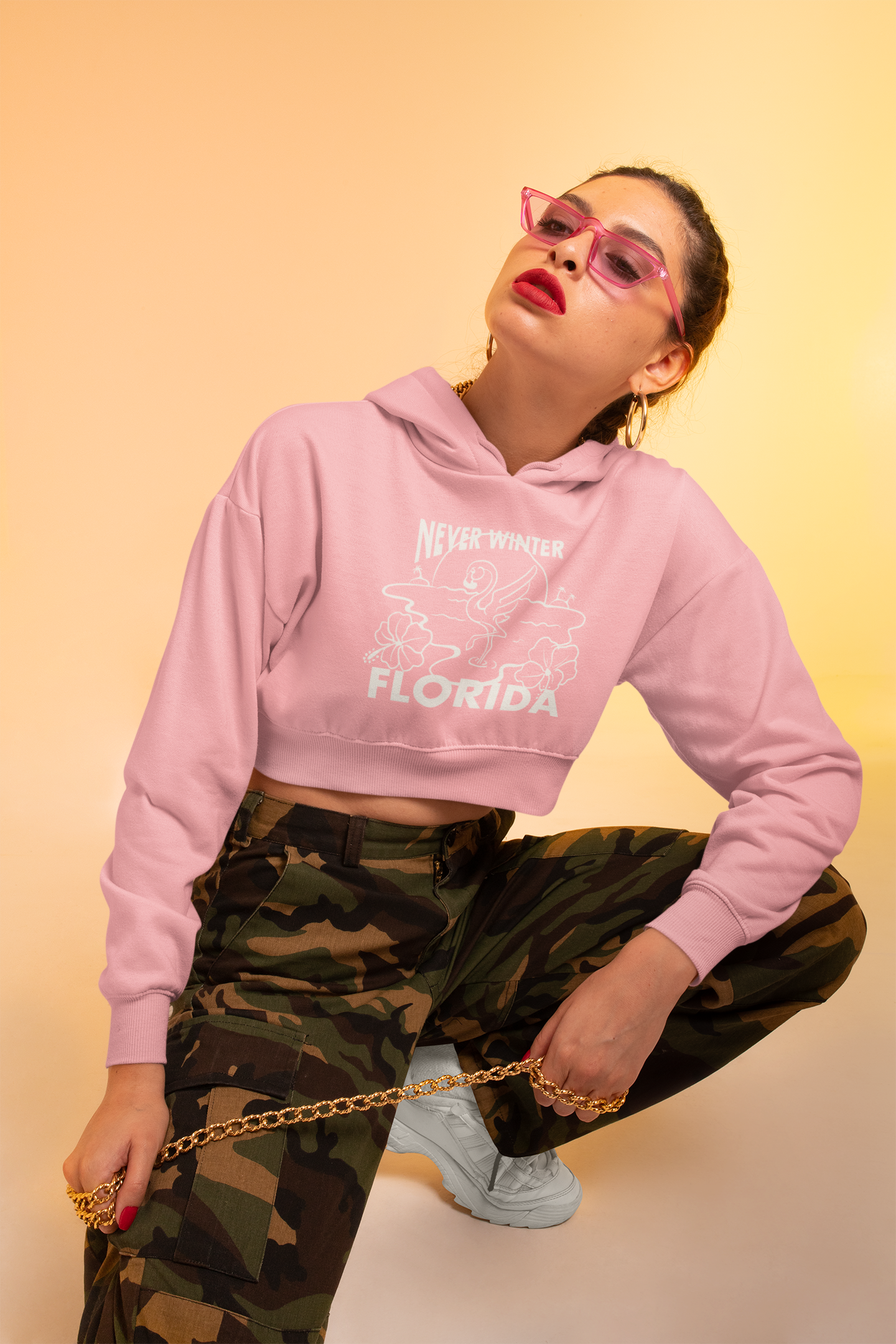 Never Winter Florida - Women's Crop Hoodie
