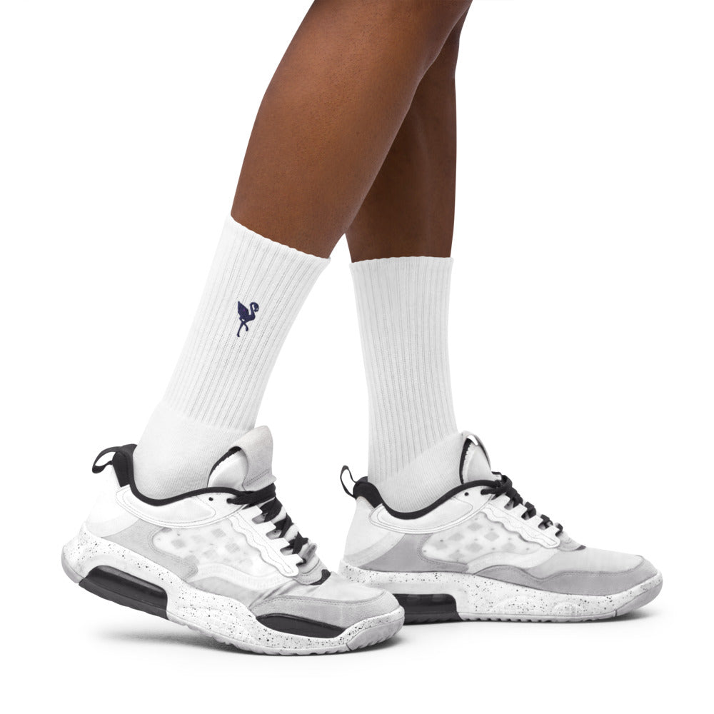 Flamingo Essentials - White Logo Embroidered socks