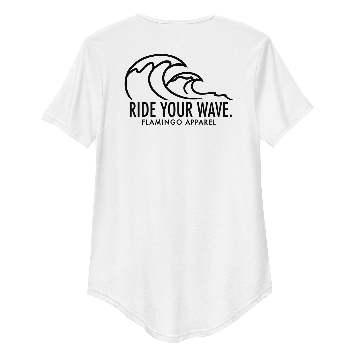 Flamingo Essentials - White Drop Curved T-Shirt