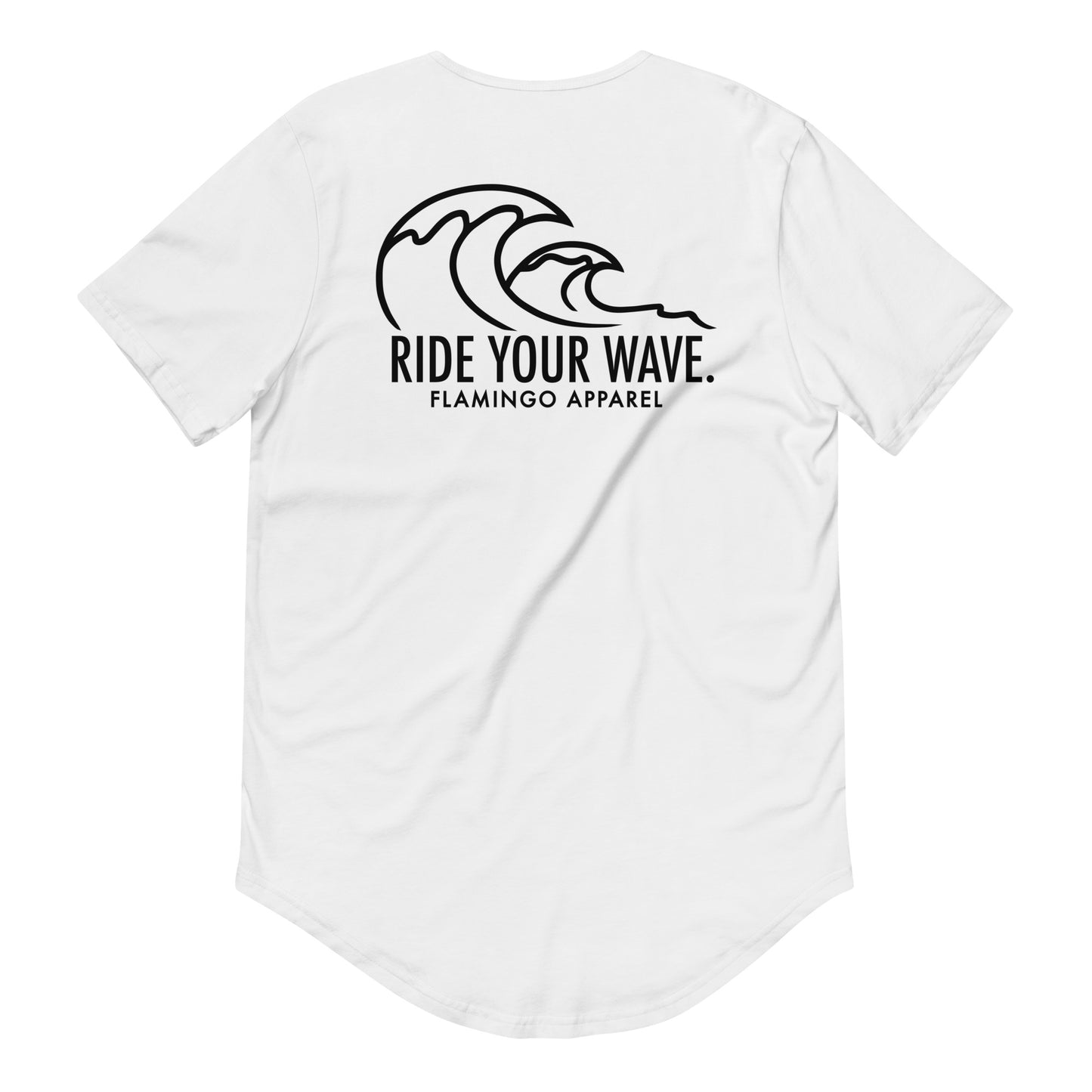 Flamingo Essentials - White Drop Curved T-Shirt