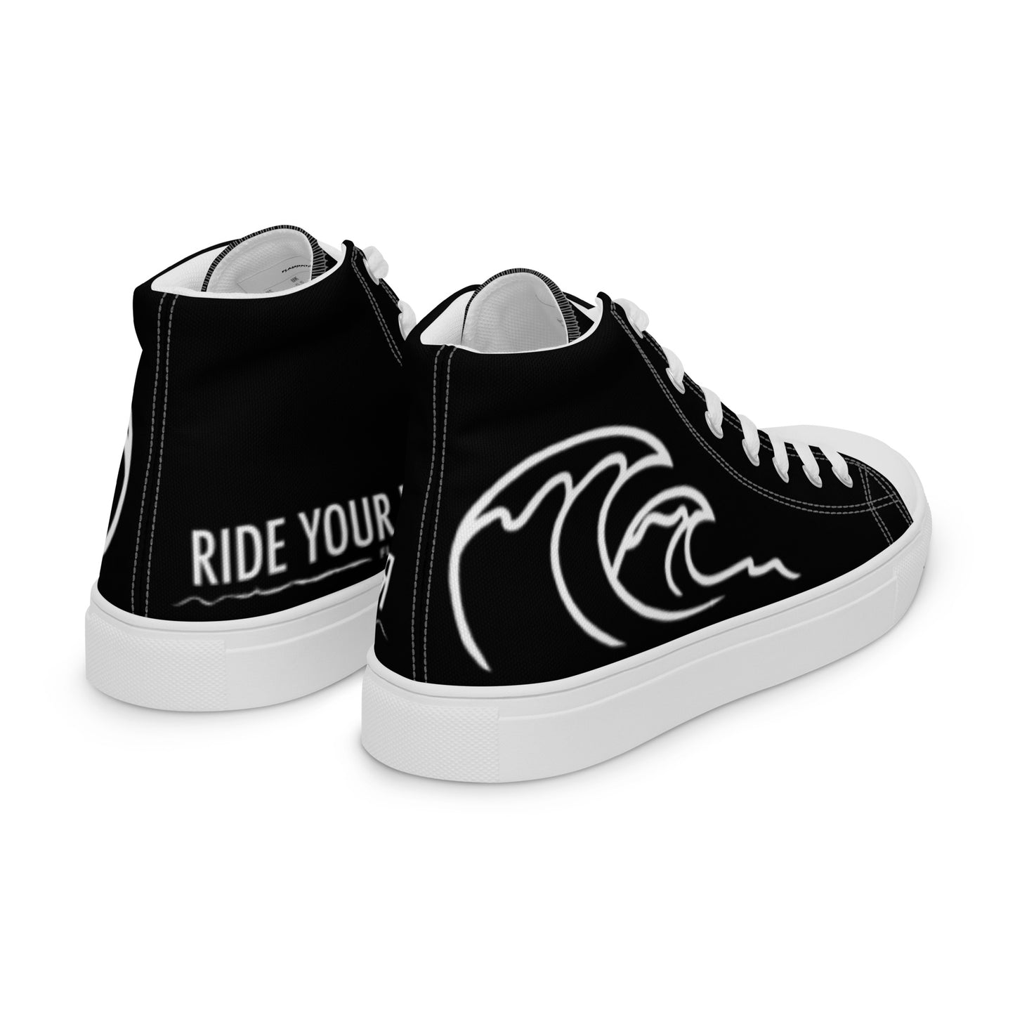 Flamingo Essentials - Black Ride Your Wave canvas shoes
