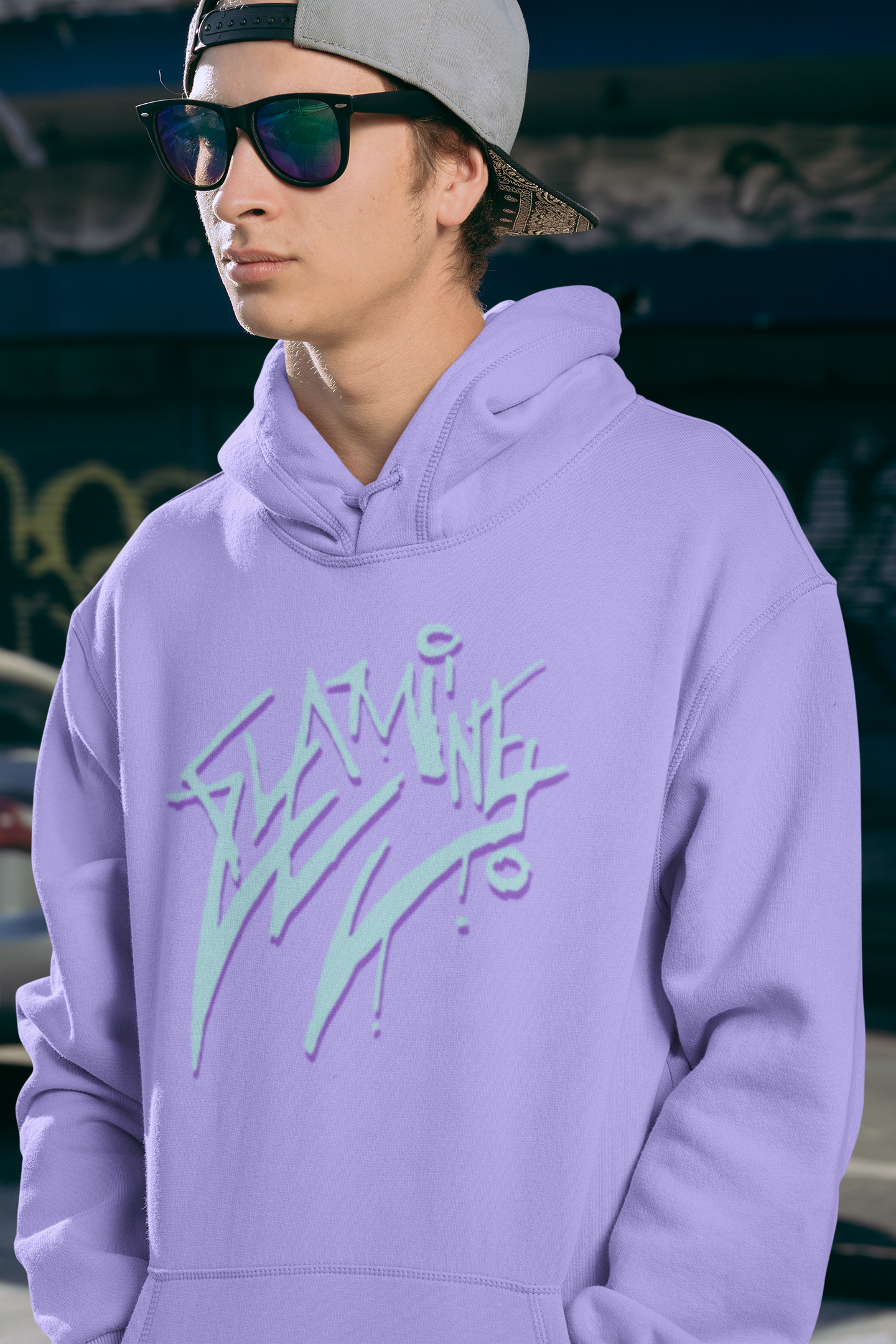Kaws Flamingo Graffiti - Purple Hoodie