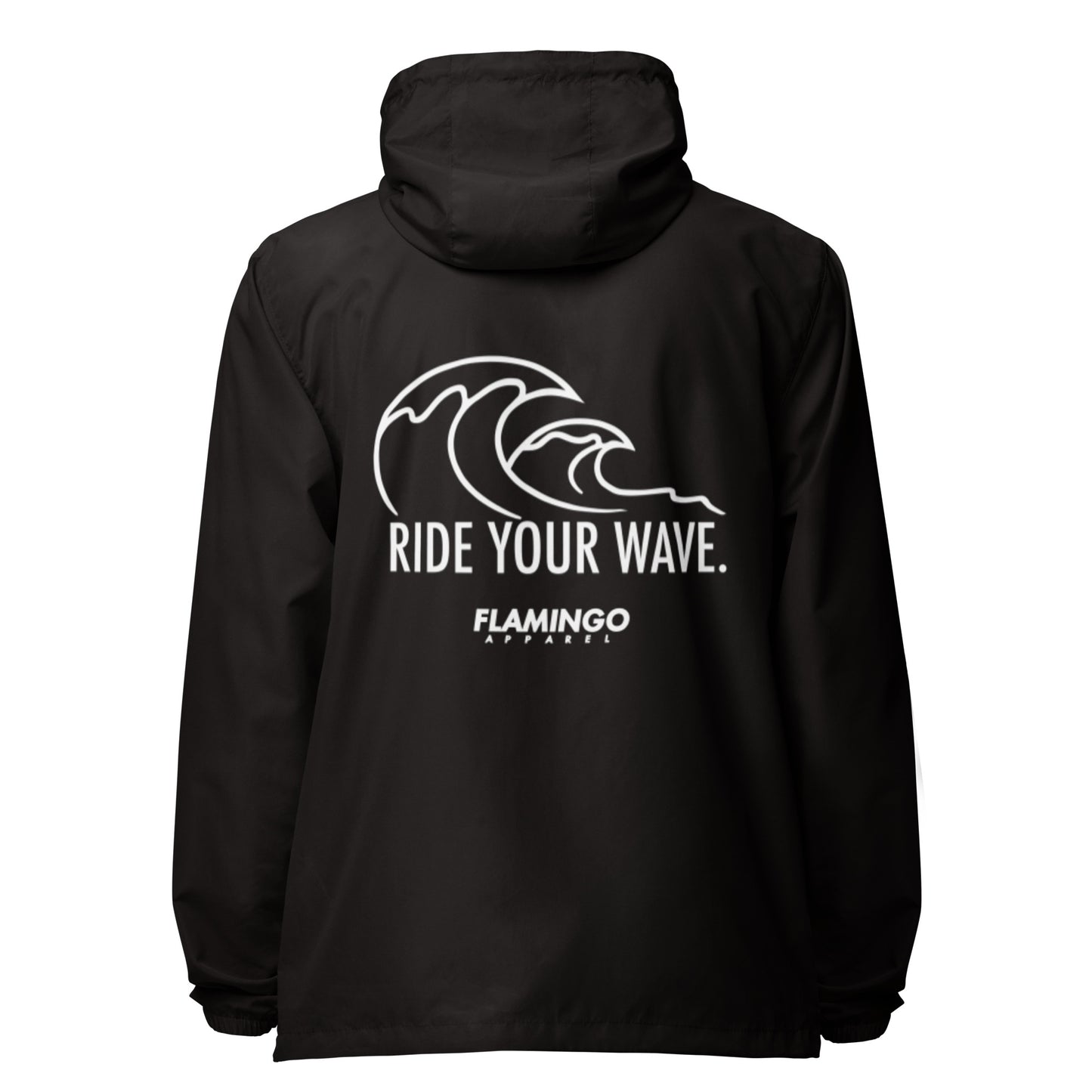 Flamingo Essentials - Black Unisex lightweight zip up windbreaker II