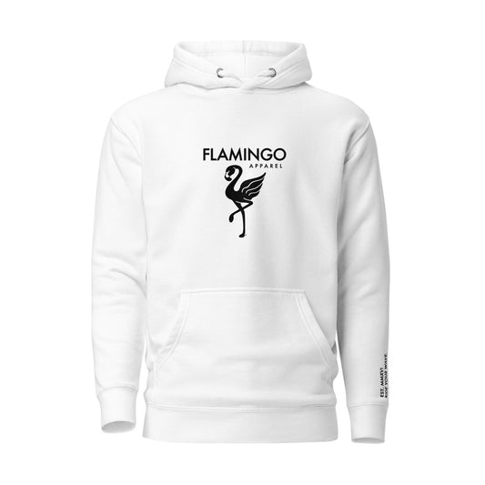 Flamingo Essentials Premium White Logo Hoodie