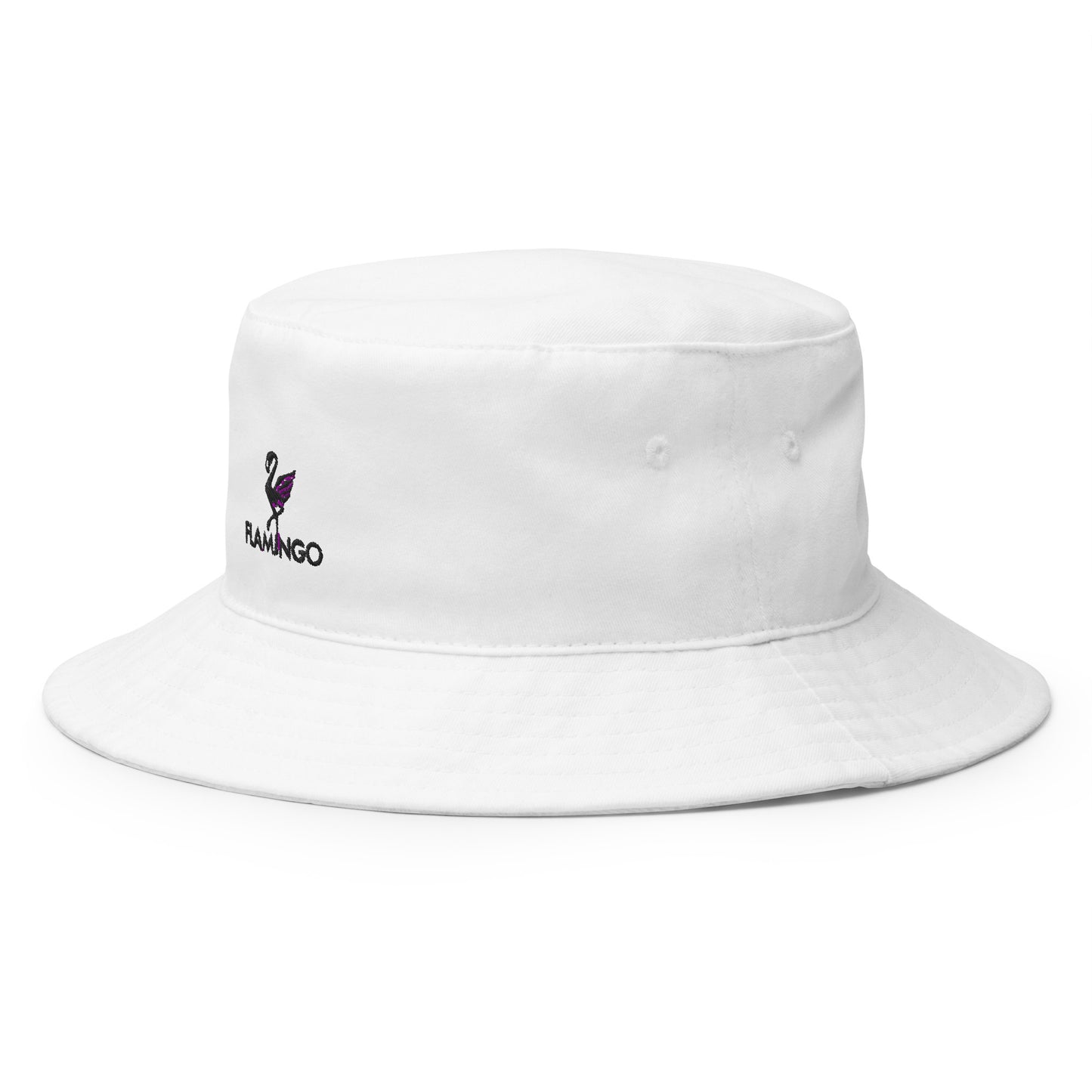 Flamingo Essentials - White Bird Logo Bucket Hat