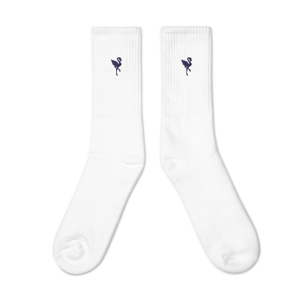 Flamingo Essentials White Logo Embroidered socks Flamingo Apparel
