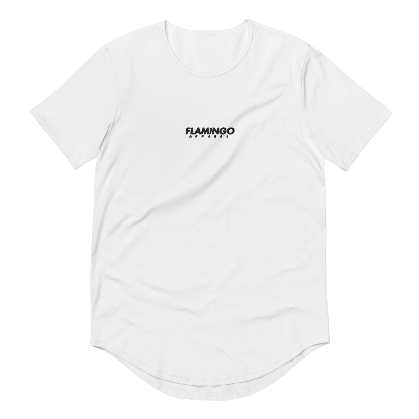 Flamingo Essentials - White Drop Curved T-Shirt