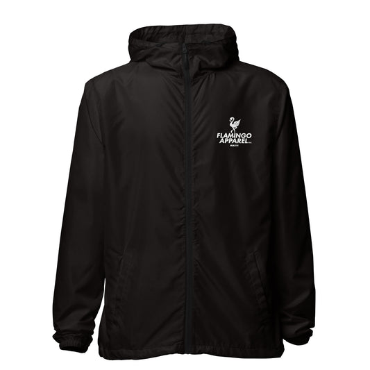 Flamingo Essentials - Black Unisex lightweight zip up windbreaker II